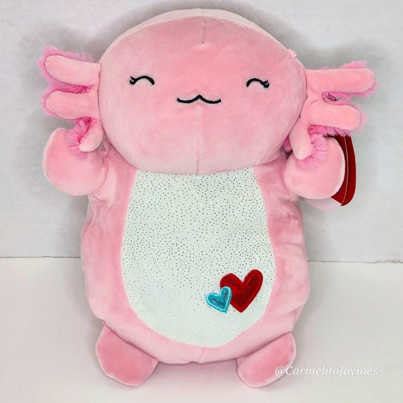 ❤️ ARCHIE 🦎 Valentines Day Axolotl Hugmee W Hearts Squishmallow By Kellytoy NWT - Picture 1 of 9